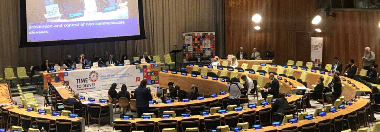 Meeting room of the UNGA high level meeting on NCDs and mental health